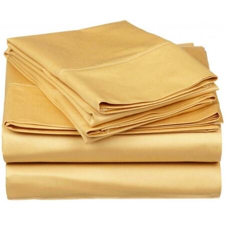 IMPRESSIONS BY LUXOR TREASURES 530 Thread Count Egyptian Cotton Queen Sheet Set Solid Gold 530QNSH SLGL